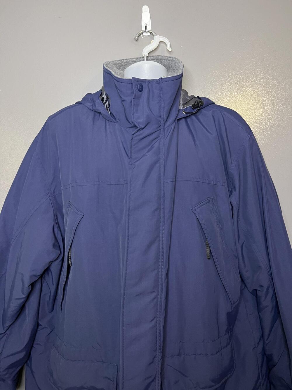 L.L. Bean Coat Mens 2XL Blue Hooded Thinsulate Polartec Insulated Parka Winter